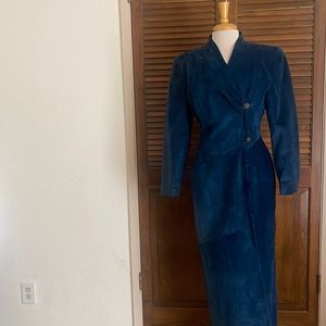 Vintage Suede blue trench *RARE*